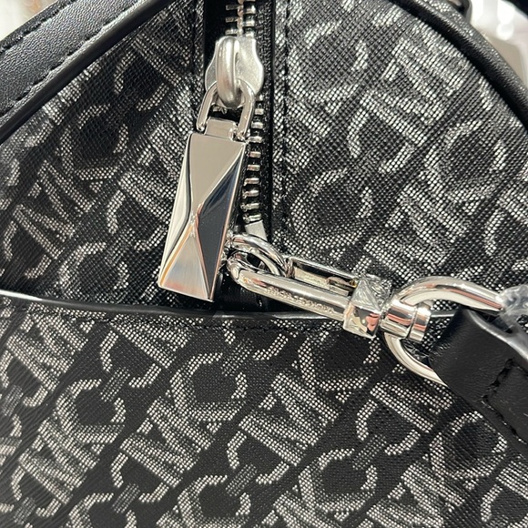MICHAEL KORS Grayson Medium Metallic Empire Monogram Duffle Satchel
BLK/SILVER - Picture 8 of 16